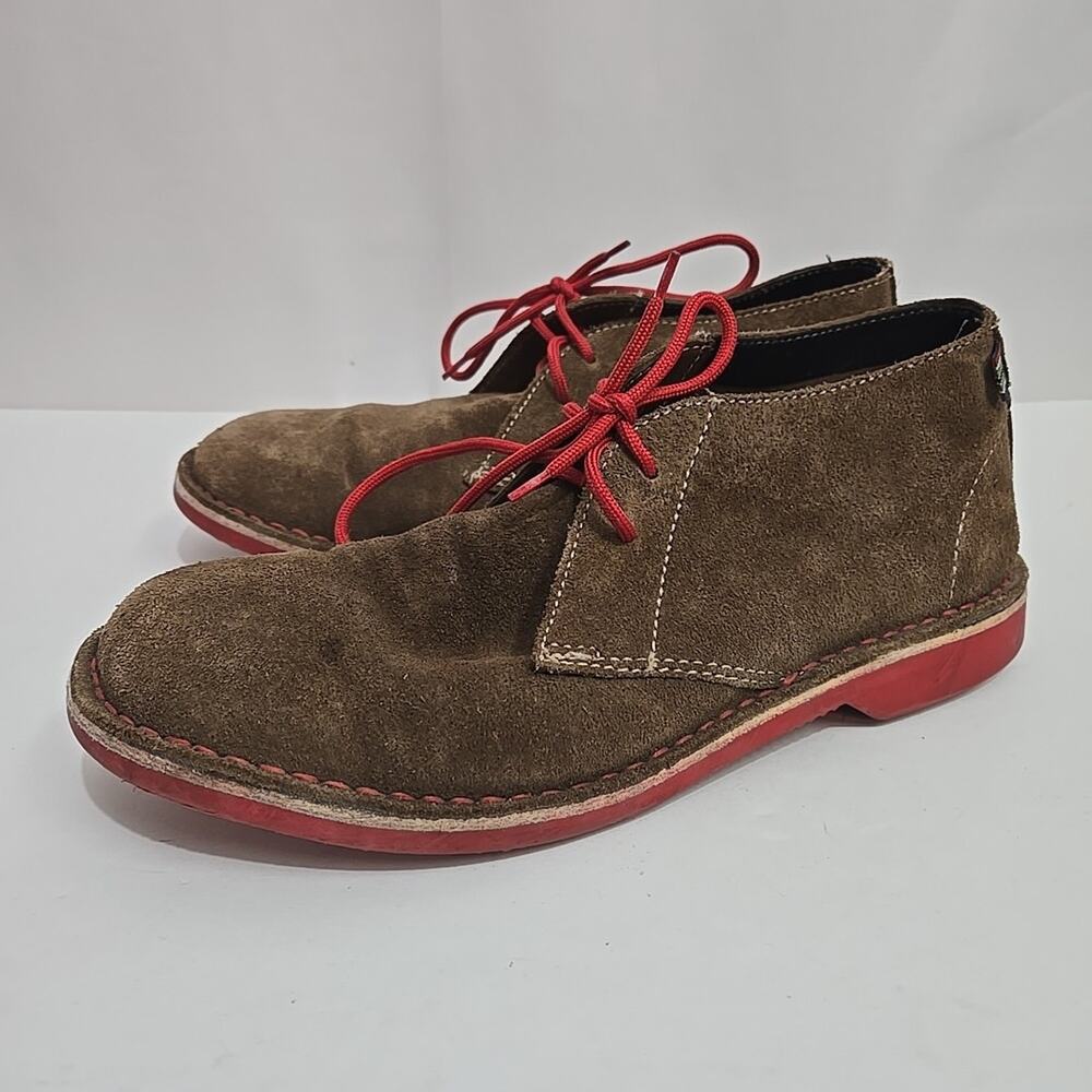 Veldskoen Chukka Boots Shoes Mens Size 7 Suede Brown Red Laces Soles Africa